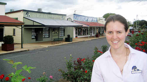 Biggenden real estate agent Jess Hollier, pictured in the CBD, has sold more than $1 million in local properties since August and is anticipating a busy 2011. Biggenden real estate agent Jess Hollier, pictured in the CBD, has sold more than $1 million in local properties since August and is anticipating a busy 2011.